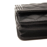 Chanel Caviar Quilted Boy Wallet On Chain WOC Black