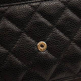 Chanel Caviar Quilted Boy Wallet On Chain WOC Black