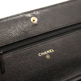 Chanel Caviar Quilted Boy Wallet On Chain WOC Black