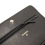 Chanel Caviar Quilted Boy Wallet On Chain WOC Black