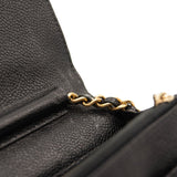 Chanel Caviar Quilted Boy Wallet On Chain WOC Black