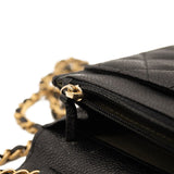 Chanel Caviar Quilted Boy Wallet On Chain WOC Black
