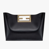 FENDI WAY MEDIUM Black Leather Bag