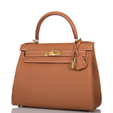 Hermes Gold Togo Retourne Kelly 28cm Gold Hardware