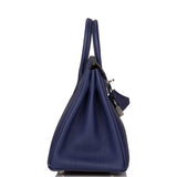 Hermes Bleu Encre Verso Togo Birkin 25cm Palladium Hardware