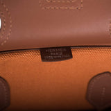 Hermes Marron Inde Swift and Gold Toile Canvas "Cargo" Birkin 35cm Palladium Hardware