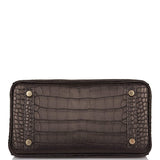 Hermes Black Matte Alligator Birkin 25cm Gold Hardware