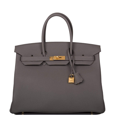 Hermes Birkin 35 Etain Togo Gold Hardware