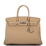 Hermes Birkin 35 Trench Clemence Palladium Hardware