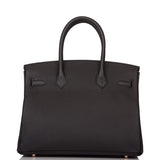 Hermes Black Togo Birkin 30cm Rose Gold Hardware