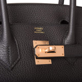 Hermes Black Togo Birkin 30cm Rose Gold Hardware