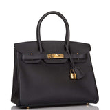 Hermes Birkin 30 Black Epsom Gold Hardware