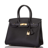 Hermes Birkin 30 Black Epsom Gold Hardware