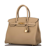 Hermes Trench Clemence Birkin 30cm Gold Hardware