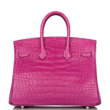 Hermes Birkin 25 Rose Scheherazade Matte Alligator Palladium Hardware