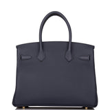 Hermes Bleu Nuit Togo Birkin 30cm Gold Hardware