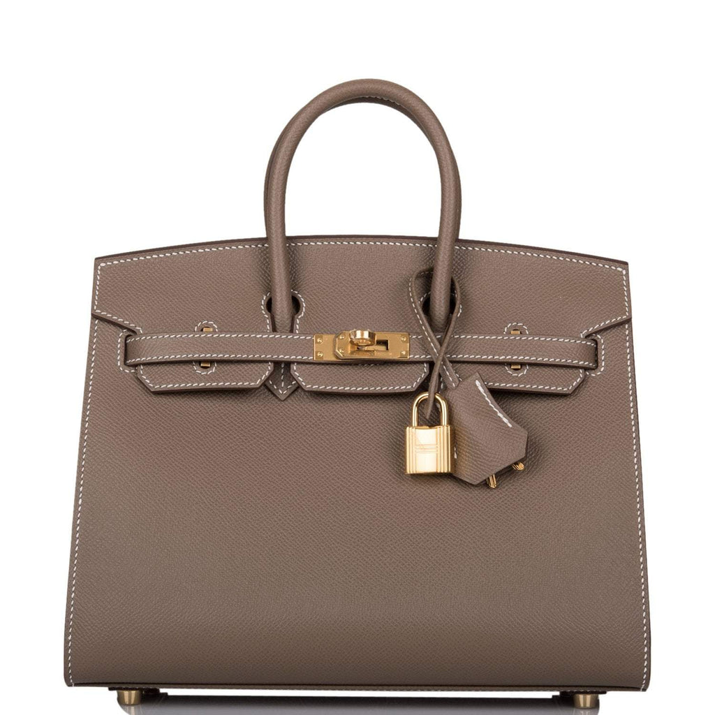 Hermes Birkin Sellier 25 Etoupe Epsom Gold Hardware