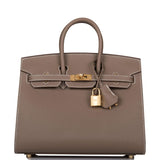 Hermes Birkin Sellier 25 Etoupe Epsom Gold Hardware