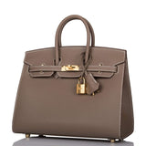 Hermes Birkin Sellier 25 Etoupe Epsom Gold Hardware