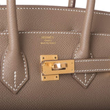 Hermes Birkin Sellier 25 Etoupe Epsom Gold Hardware