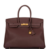 Hermes Birkin 35 Havane Clemence Gold Hardware