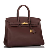 Hermes Birkin 35 Havane Clemence Gold Hardware