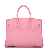 Pre-owned Hermes Birkin 30 Bubblegum 5P Epsom Palladium Hardware