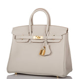 Hermes Birkin 25 Gris Perle Togo Gold Hardware