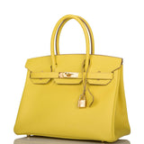 Hermes Lime Epsom Birkin 30cm Gold Hardware