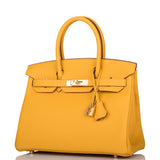 Hermes Jaune Ambre Togo Birkin 30cm Gold Hardware