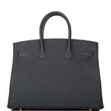 Hermes Birkin 35 Black Togo Rose Gold Hardware