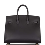 Hermes Black Veau Madame Sellier Birkin 25cm Gold Hardware