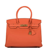 Hermes Feu Clemence Birkin 30cm Gold Hardware