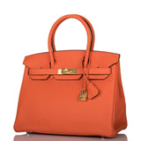 Hermes Feu Clemence Birkin 30cm Gold Hardware