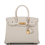 Hermes Gris Perle Togo Birkin 30cm Gold Hardware