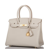 Hermes Gris Perle Togo Birkin 30cm Gold Hardware