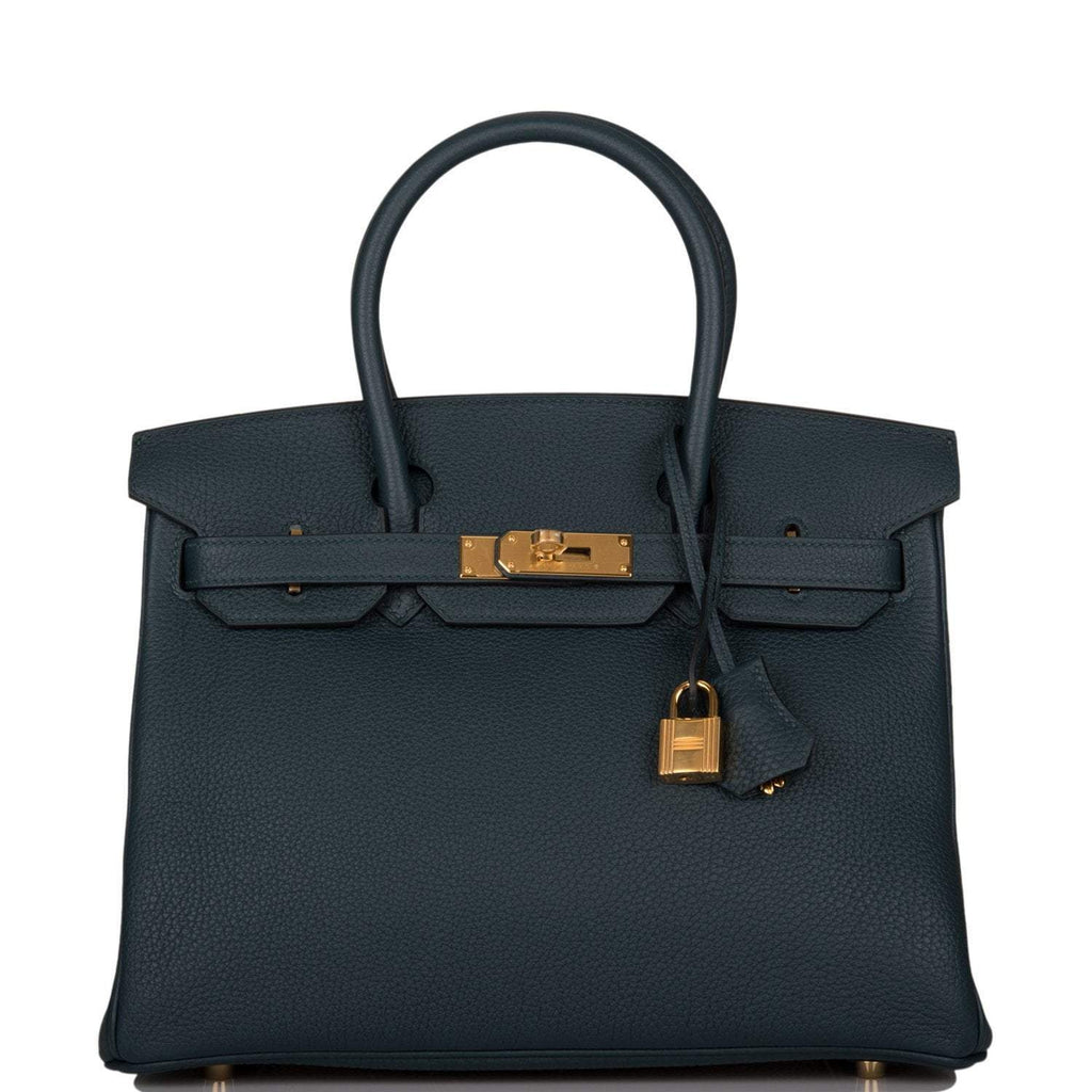 Hermes Birkin 30 Vert Cypress Clemence Gold Hardware