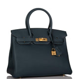 Hermes Birkin 30 Vert Cypress Clemence Gold Hardware