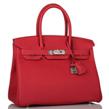 Hermes Rouge Casaque Verso Togo Birkin 30cm Palladium Hardware