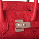 Hermes Rouge Casaque Verso Togo Birkin 30cm Palladium Hardware