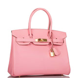 Hermes Rose Confetti Chevre Birkin 30cm Gold Hardware Deposit JW