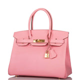 Hermes Rose Confetti Chevre Birkin 30cm Gold Hardware Deposit JW