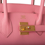 Hermes Rose Confetti Chevre Birkin 30cm Gold Hardware Deposit JW