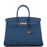 Hermes Deep Blue Togo Birkin 35cm Gold Hardware