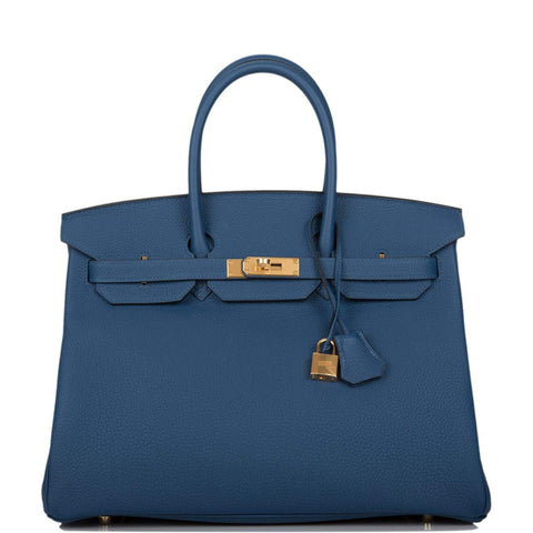 Hermes Deep Blue Togo Birkin 35cm Gold Hardware