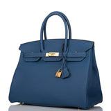 Hermes Deep Blue Togo Birkin 35cm Gold Hardware