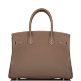 Hermes Etoupe Togo Birkin 30cm Gold Hardware