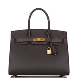 Hermes Graphite Veau Madame Sellier Birkin 30cm Gold Hardware