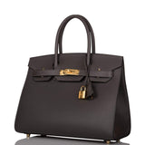 Hermes Graphite Veau Madame Sellier Birkin 30cm Gold Hardware