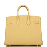 Hermes Birkin 25 Jaune Poussin Togo Gold Hardware